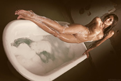 Sexy Brunette Saju A - Bubble Bath - pics 13