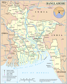 Kaart van Bangladesh