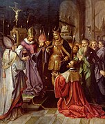 Presentatie van de heilige tuniek van Maria aan Karel V