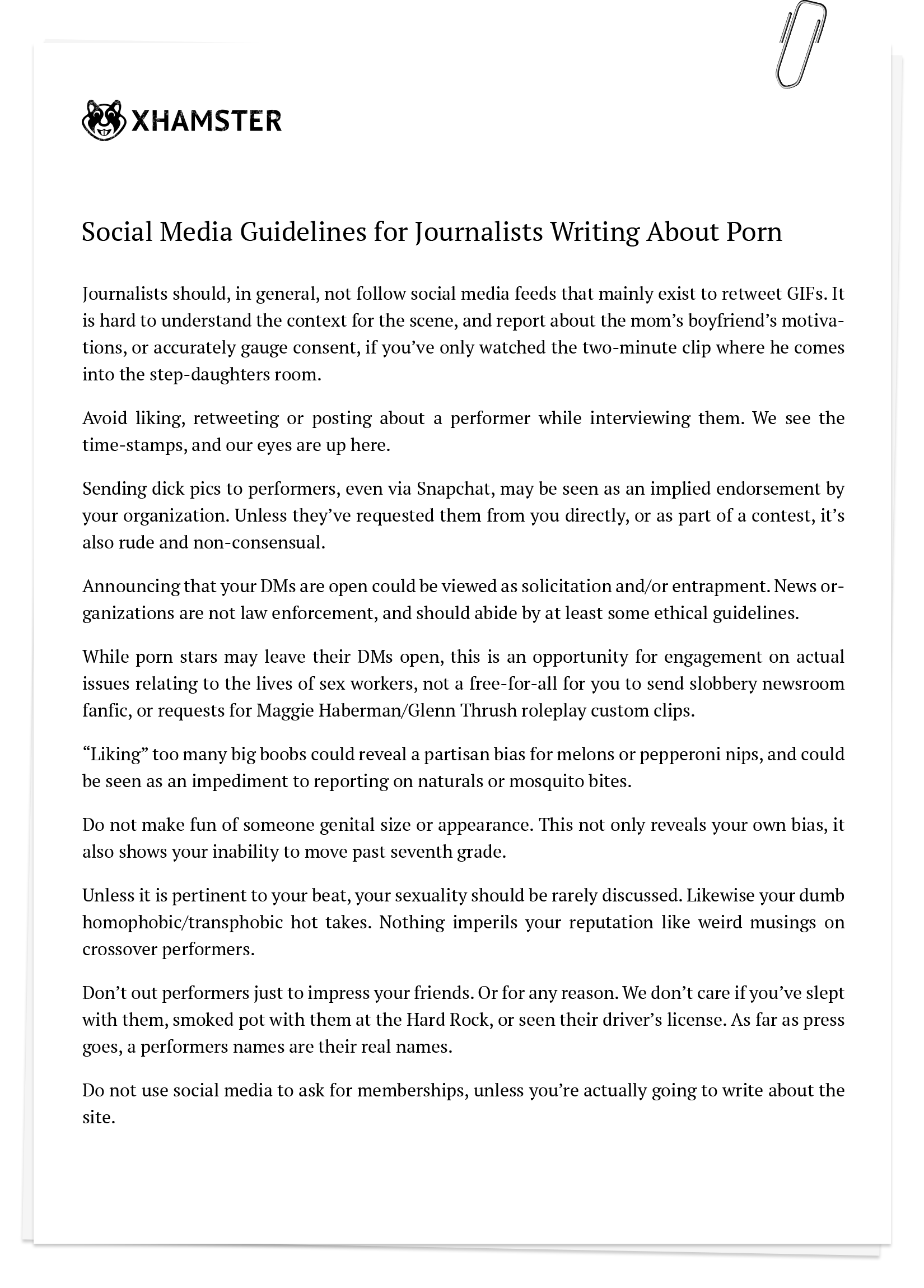 Social Media Guidelines for Journalists