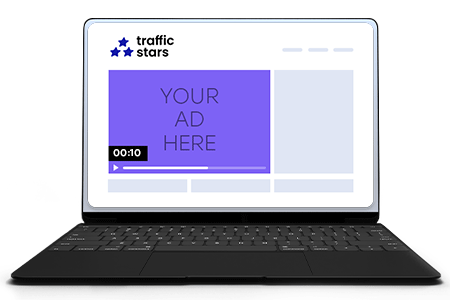 An example of video pre roll ad on trafficstars