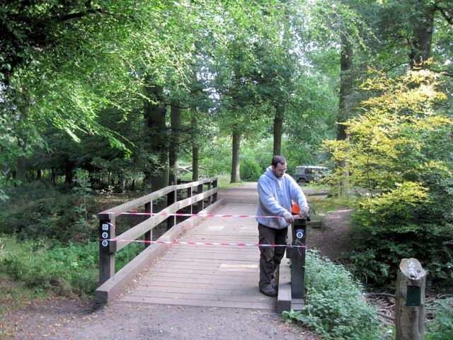 File:Danger - No entry tapes - on the wooden bridge - geograph.org.uk - 1485413.jpg