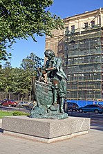 Peter I as a carpenter. Monument in St. Petersburg