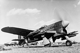 Typhoon 137 Sqn RAF with rockets at Eindhoven 1944.jpg