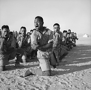 1941 Maori Battalion performing a haka in Helwan, Egypt