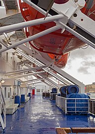 Lifeboat deck on Stena Danica