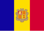 Flag of Andorra (stripes in seal)