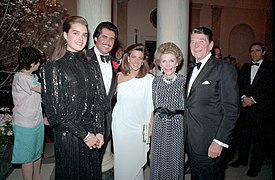 President Ronald Reagan and Nancy Reagan with Brooke Shields, Wayne Newton, and Kathleen McCrone.jpg