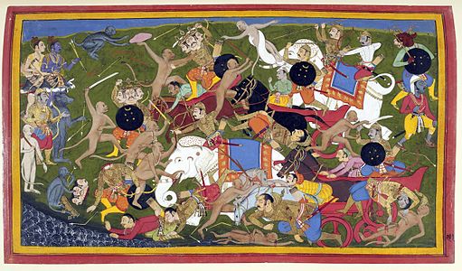 1649-1653 Battle at Lanka, between the armies of Rama and the King of Lanka.