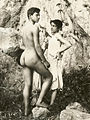 ? 1649 recto. Due ragazzi davanti a una parete roccia. / Two boys in front of a rock wall.