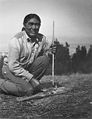 Ishi, Native Californian, making fire with a firestick