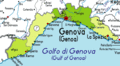 Mappa della Liguria con Genova