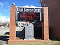 First Baptist Church Sign and Ten Commandments