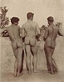 M.... Napoli. Tre ragzzi nudi di spalle. / Three nude boys, from behind. Cm 17x23.