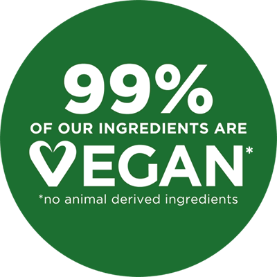 99% of our ingredients are vegan