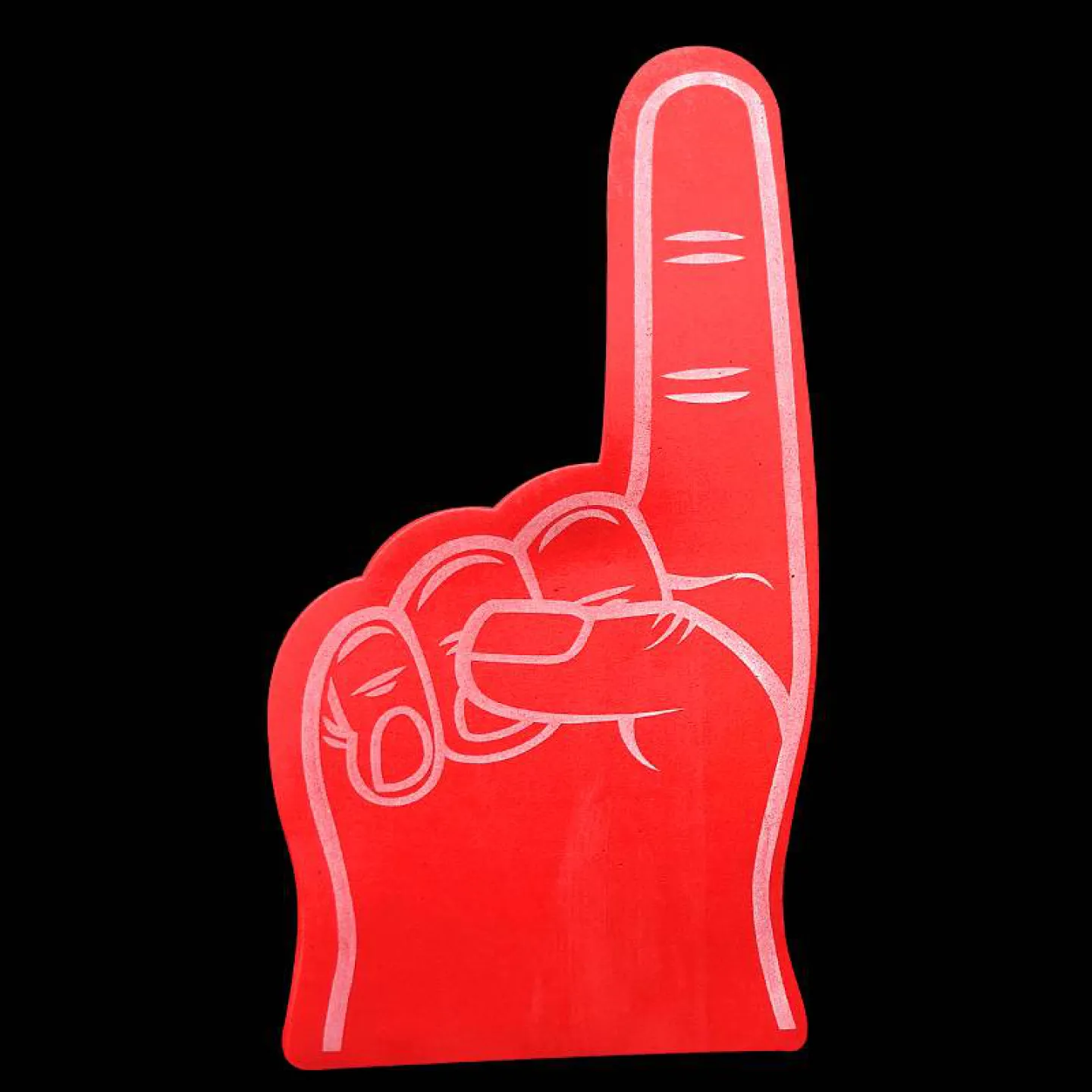 wijsvinger foam hand rood.