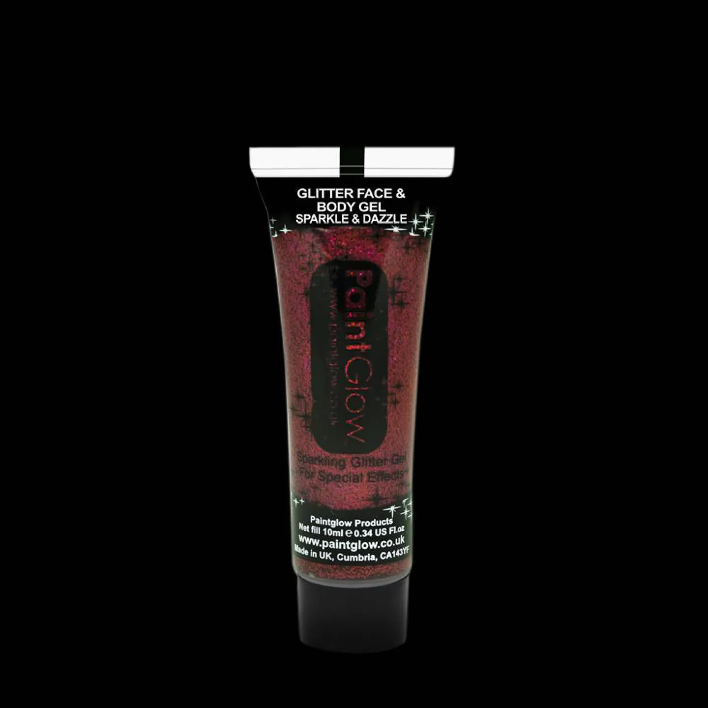 Glitter face & body gel 10ml rood.