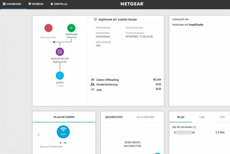  LTE-Router Test: Netgear M1 Offloading Wlan