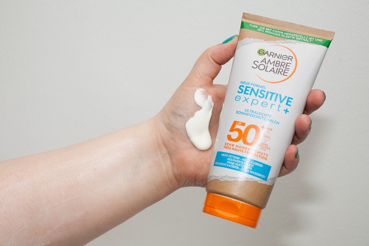 Sonnencreme Test: Garnier Ambre Solaire Sensitive Expert Ultraleichte Sonnenschutz Milch Lsf 50 Plus Trocken