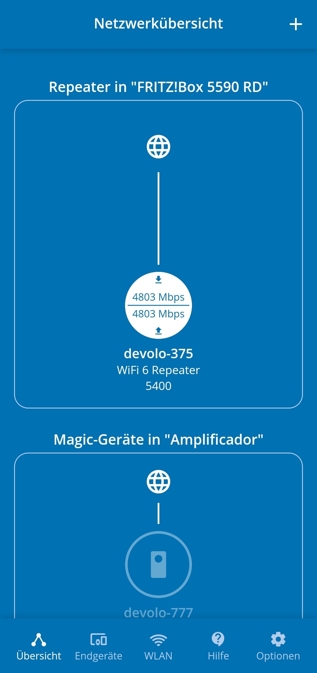 WLAN-Repeater Test: 4.devolo5400 Setup Per App