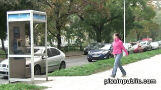 Eager Czech Gals are Peeing in the Centre of the Town and get Caught
