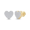 Thumbnail Image 0 of Men's Multi-Diamond Heart Stud Earrings 1/3 ct tw 10K Yellow Gold