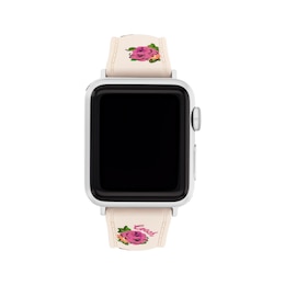 COACH Chalk Floral Print Silicone Apple Watch Strap 14700265