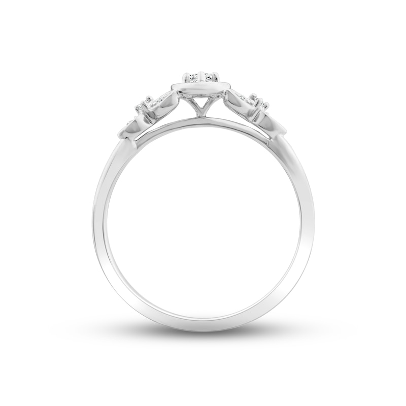 Diamond Promise Ring 1/4 ct tw Oval & Round-cut 10K White Gold