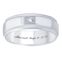 1/20 Carat t.w. Diamond Engravable Wedding Band