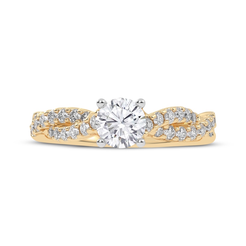 Lab-Created Diamonds by KAY Round-Cut Twist Engagement Ring 1 ct tw 14K Yellow Gold