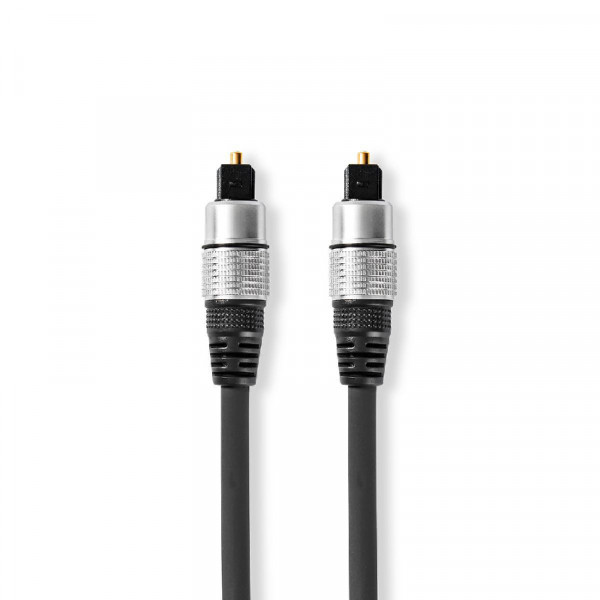 Optische Toslink Kabel - 5,5mm dik - Verguld - 5 meter - Zwart