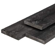 Vuren plank zwart gespoten 2,1 x 19,5 x 400 cm