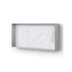 Looox Silestone Colour BoX 60x30cm, white, achterplaat Silestone Calacatta Gold Suede