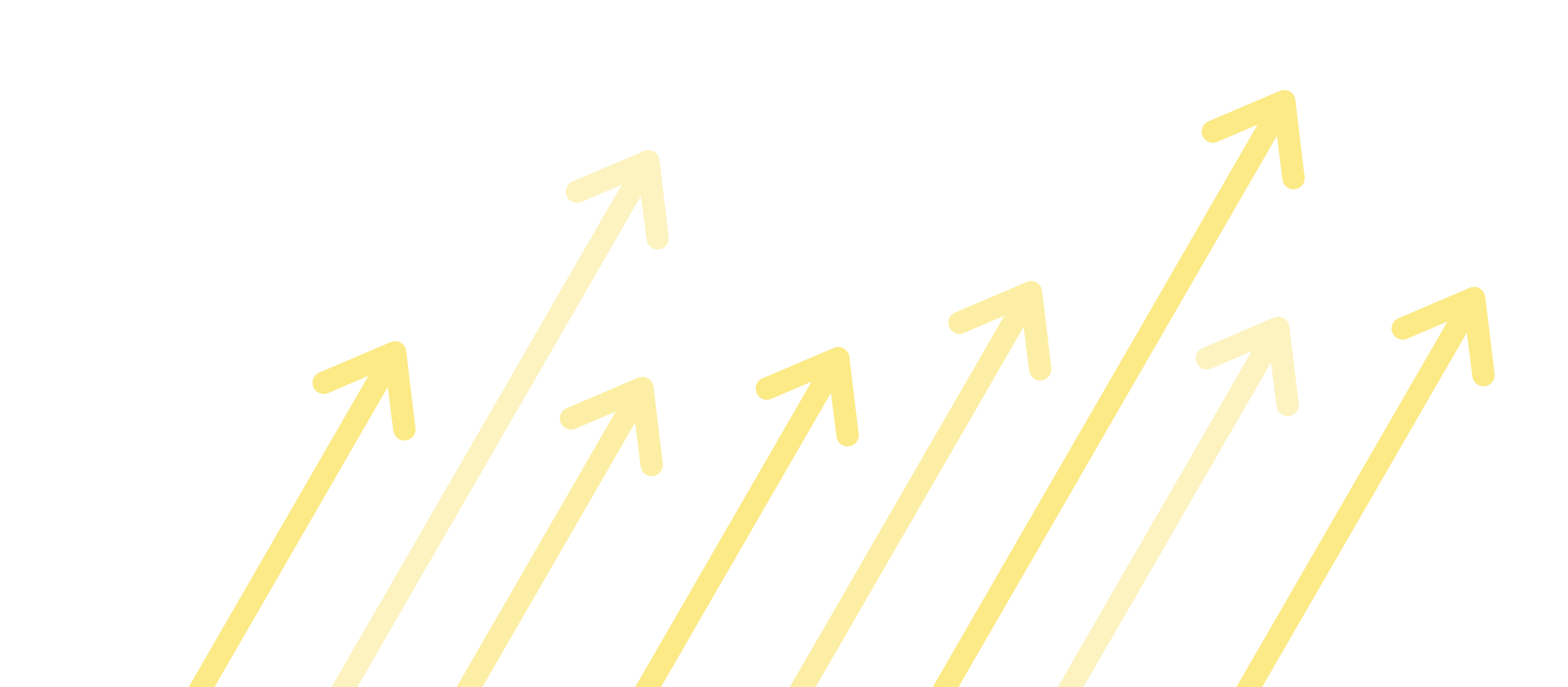 Mehrere Pfeile, die von links nach rechts angeordnet sind und nach oben zeigen, stehen für Geschäftswachstum
