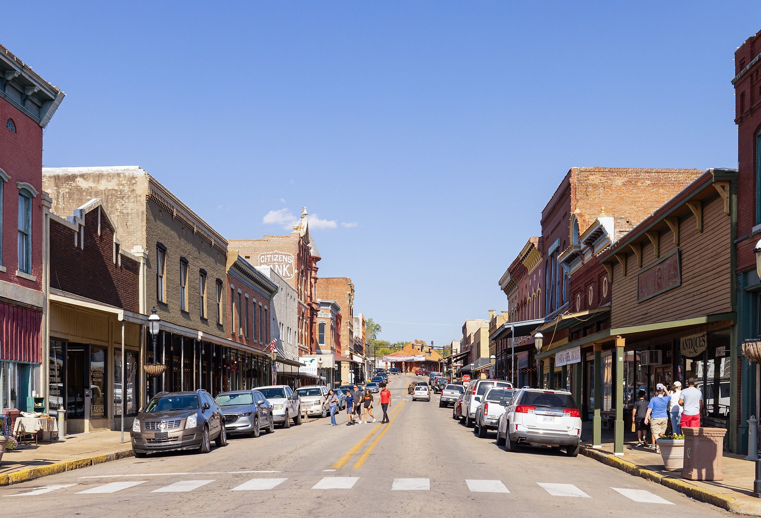 The old business district on Main Street in Van Buren. Image credit Roberto Galan via Shutterstock.com