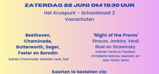 Flyer Zomerconcert 22 juni 2024 Sinfonietta Voorschoten