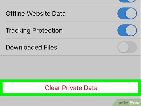 Step 4 Tap Clear Private Data.
