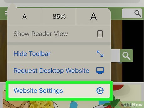 Step 4 Tap Aa again and select Website Settings.
