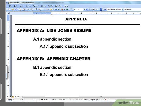Step 4 Add attachments in the appendix.