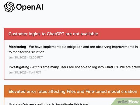 Check the OpenAI server status page for errors.