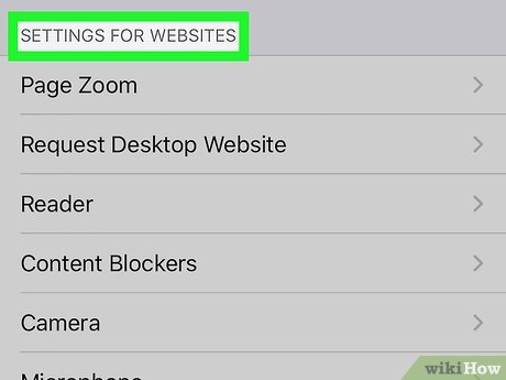 Step 3 Scroll down to the "SETTINGS FOR WEBSITES" SECTION.