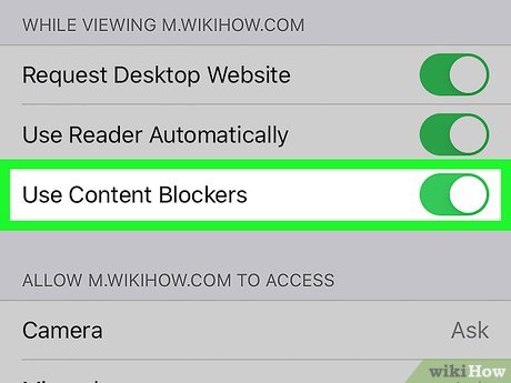Step 7 Toggle the "Use Content Blockers" switch to the desired position.