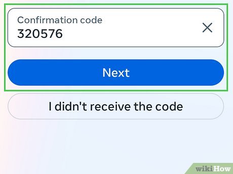 Step 5 Enter the confirmation code and tap Next.