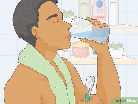 Step 1 Drink water at different points throughout the day.