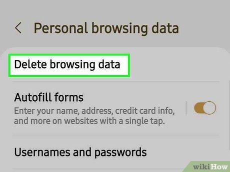 Step 4 Tap Delete browsing data.