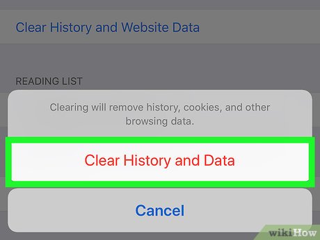 Step 4 Tap Clear History and Data to confirm.