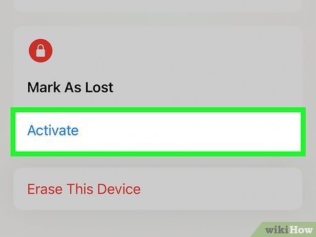Step 5 Toca en Activar debajo de “Marcar como perdido”.