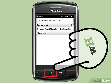 Step 1 V prohlížeči BlackBerry stiskněte tlačítko BlackBerry 