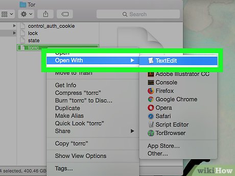 Step 5 Öffne "torrc" mit TextEdit.