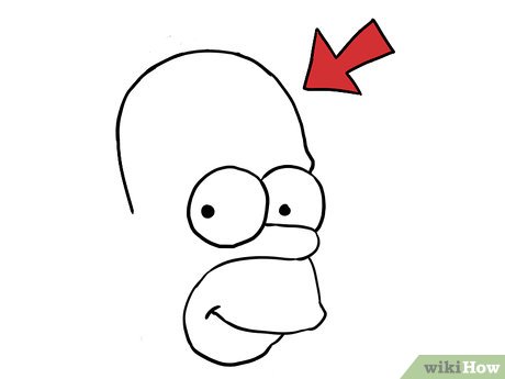 Step 5 Zeichne Homers Kopf über den Augen.